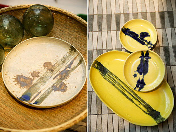 This one-off piece is literally art on a plate (left). When you see a Bendang piece you like, grab it or it will be gone in a flash! (right).