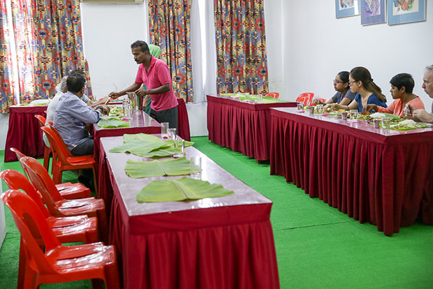 The mess hall setting means you eat your meal and leave without lingering for long.