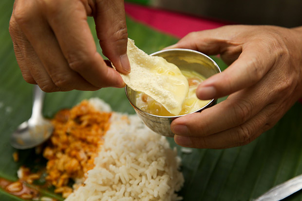 The salty and sweet combination of pappadum with payasam is simply amazing.