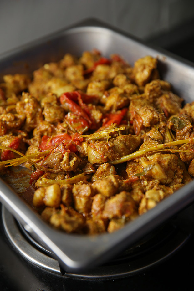 Pork Messing, one of the items served on the Thakali set.