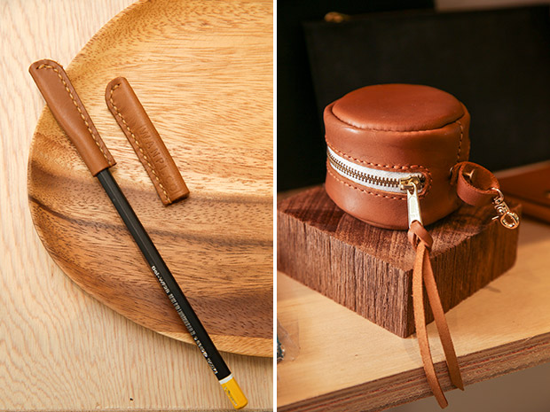 Protect your pencils with this cool pencil cover (left). This round multi-purpose pouch is Unagi Wong’s favourite item (right).