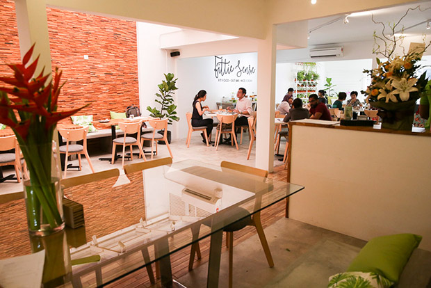 Previously an office, the walls were torn down to give the eatery a spacious look.