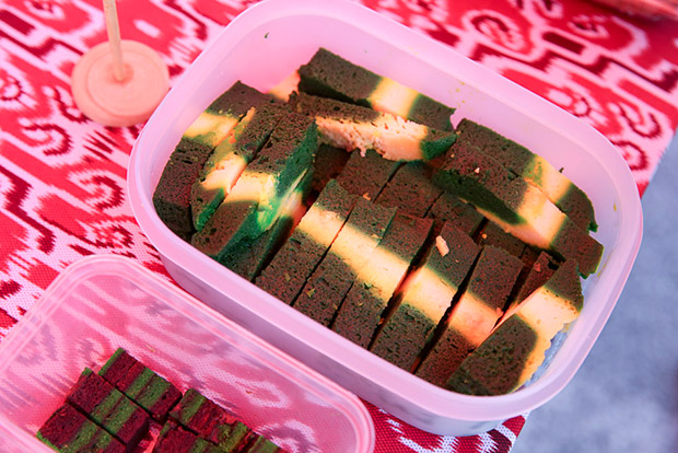 Lumut Cheese, a type of Sarawak layer cake with a cream cheese layer.