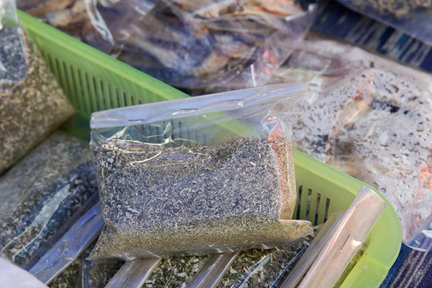 Kacangma herbs ready to be cooked into a popular Borneo confinement dish.