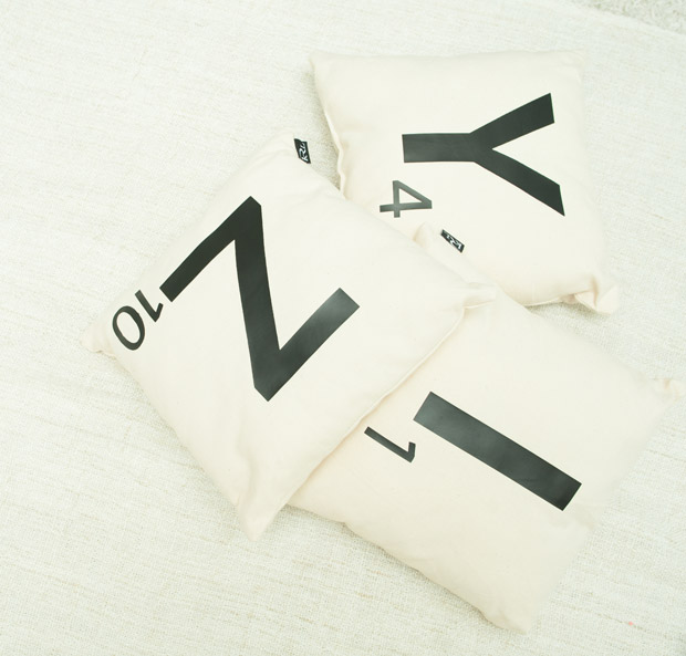 One of krlbrands’ bestselling products are these Scrabble inspired alphabet cushions.