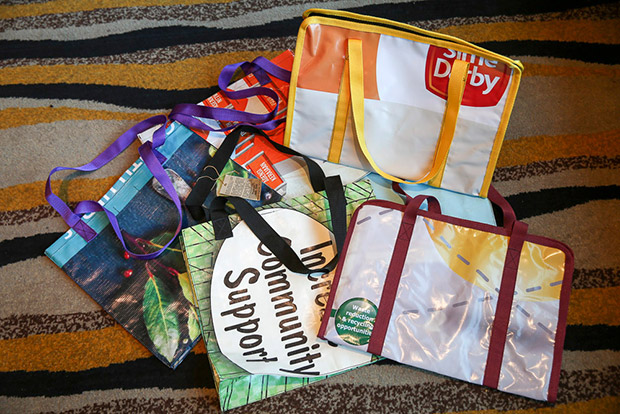 Biji-Biji’s upcycled tote bags from used advertising banners.