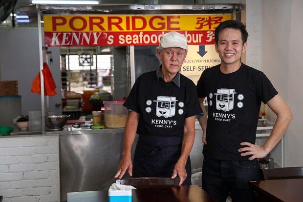 Alex Lock May Onn and his son Kenny Lock Weng Heng both run Kenny’s Food Cart in Aman Suria.