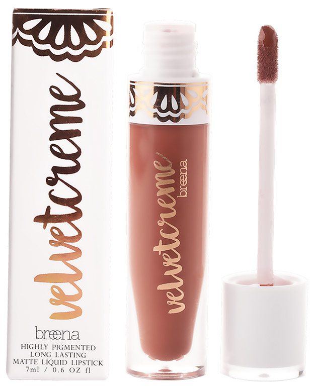Breena Beauty’s VelvetCreme Coco Latte Liquid Lipstick is Sabrina’s personal favourite.