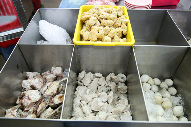 They make their own fish paste (yee wat) and a type of fish paste with egg known as yee fu.