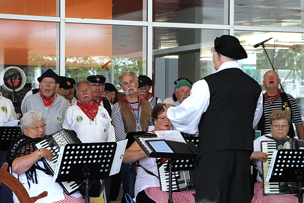 A choir belting out shanties.