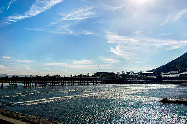 The iconic Togetsu-kyo Bridge over Katsura River.
