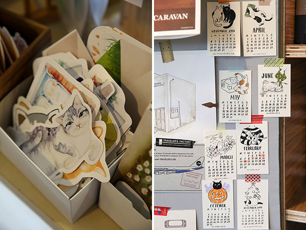 As Szetoo Weiwen is a cat lover, it’s no surprise that you can find cat stationery here (left). These #lukeleiachewie monthly calendar cards are designed by Szetoo Weiwen (right).