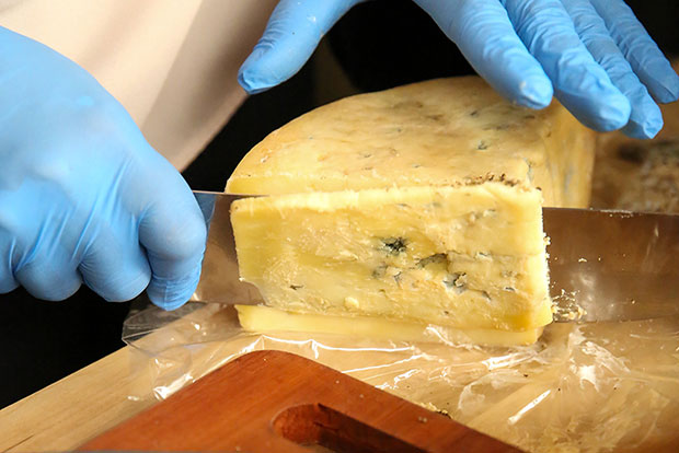 One of their bestsellers is the Turquoise Blue, done in the style of an Italian Gorgonzola Dolce.