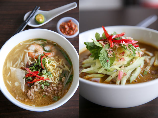 The star item at Ho Li Chow is their lam mee with its delicious broth made with prawns, pork meat, pork ribs and sole fish (left). Once you try their laksa lemak, that delicious taste will have you hooked (right)