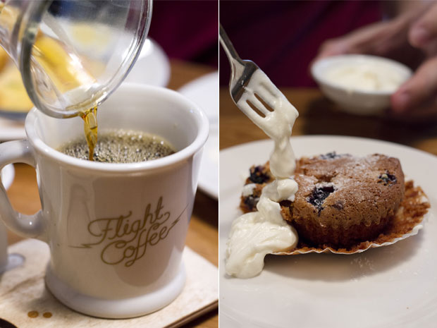 Freshly brewed (left). Something sweet to go with your coffee (right)