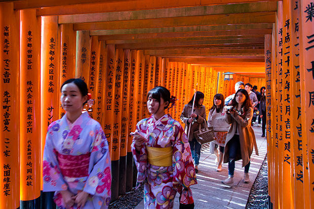 A vermilion-hued passage.