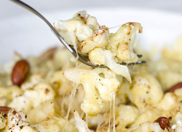 Almonds for nuttiness — and check out that oozing cheese!