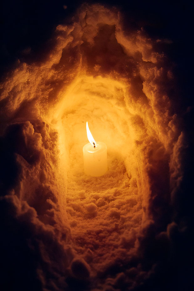 A flame inside the snow
