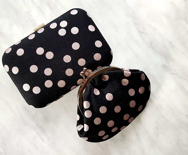 Get dotty with this clutch and purse.