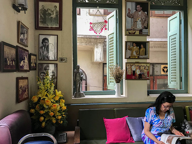 Relaxing with a book while waiting for a table