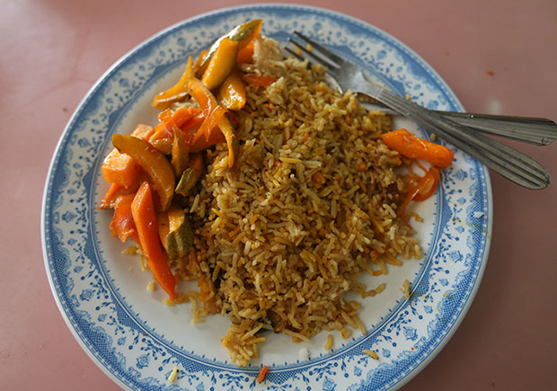 On Wednesday and Friday, you can score a plate of nasi biryani with acar