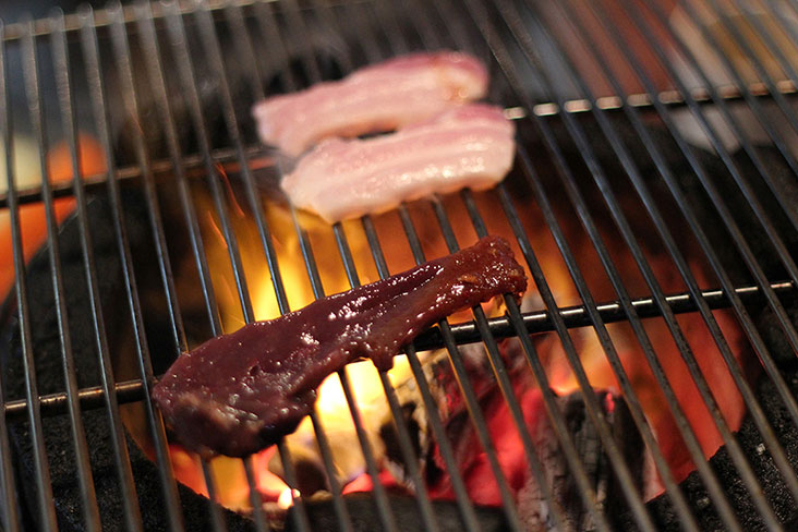 Various meats on the grill