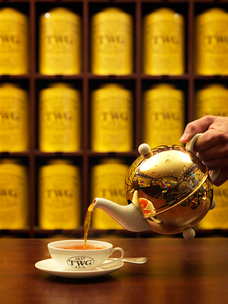 TWG Tea’s signature golden teapot