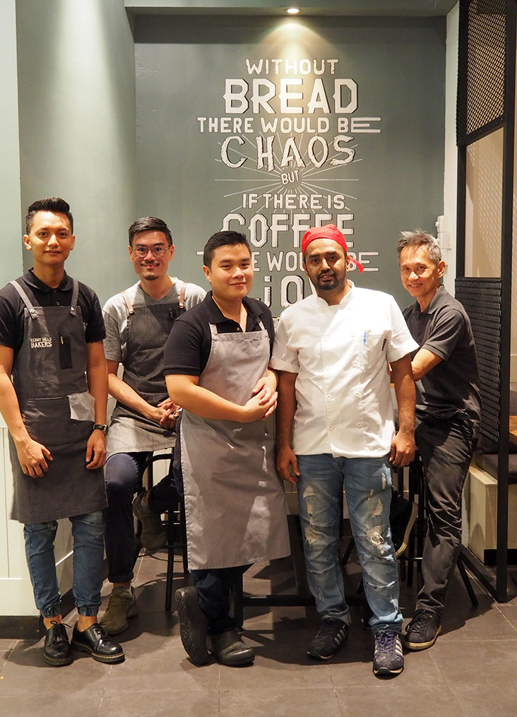 Greet the team at Kenny Hills Bakers’ newly opened Desa Parkcity outlet (from left to right): Kamarul Nizam, Larry Lam, Kamil Khiudin, Hossain Awlad and Au Tai Hon.