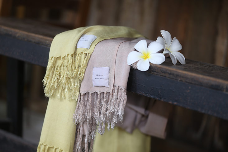Try these soft handwoven scarves dyed with soft, subtle colours from Nature.