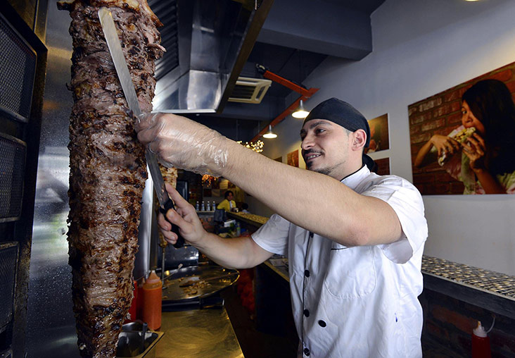 You will be drawn towards the shawarma as you walk past in Bangsar.
