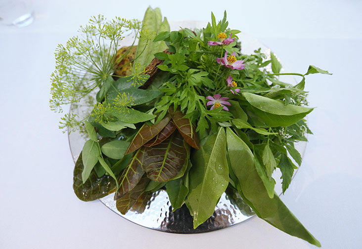 An array of local, indigenous ingredients like kerdas, pucuk gajus and ulam raja that are used in Dewakan.