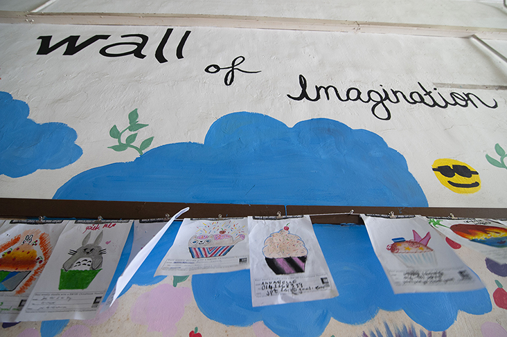 Besides painting directly onto the walls, you can also draw on Doodle Sheets that can be obtained from China House