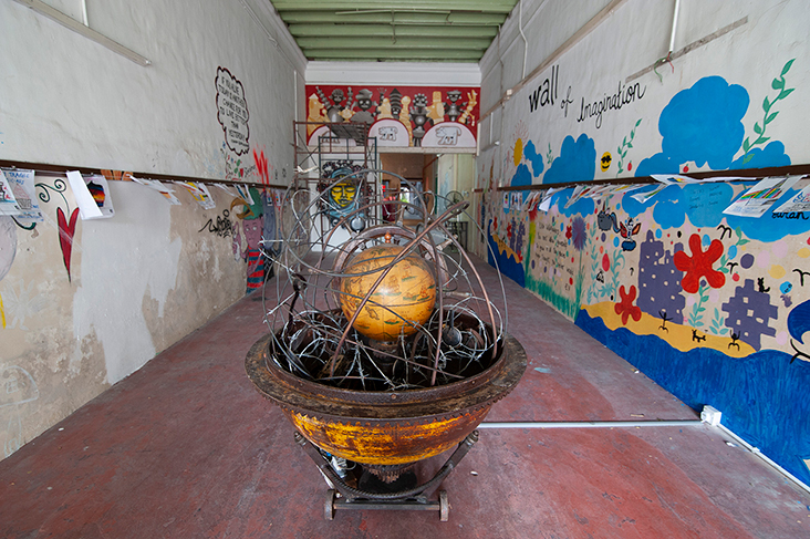 Artist Ono Kang’s time machine-inspired installation greets you as you step inside Art Lane from the Lebuh Pantai entrance