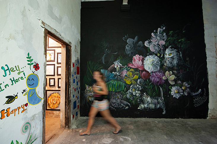 A floral and feline-themed mural that pays tribute to LASSie, an animal shelter in Langkawi that’s supported by China House