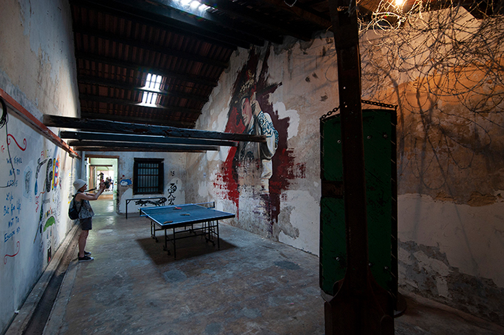 You can play ping pong under the watchful eye of Thomas Powell’s opera performer