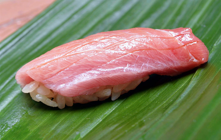 The chutoro sushi is made with bluefin tuna brought in from Boston.