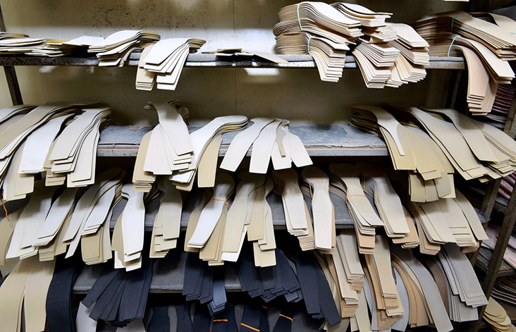 The soles will be gummed on the shoes.