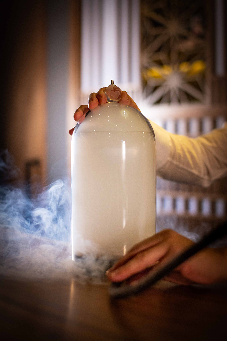 Behold, the magnificent smoked martini at Bar Shake