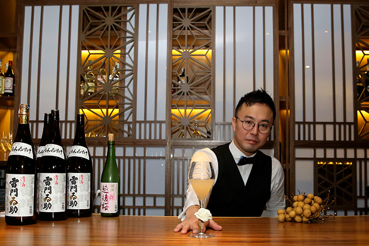Bar Shake’s Osamu Kinugawa or Sam presents his longan saketini where the fresh fruit juice is infused with Junmaisho sake