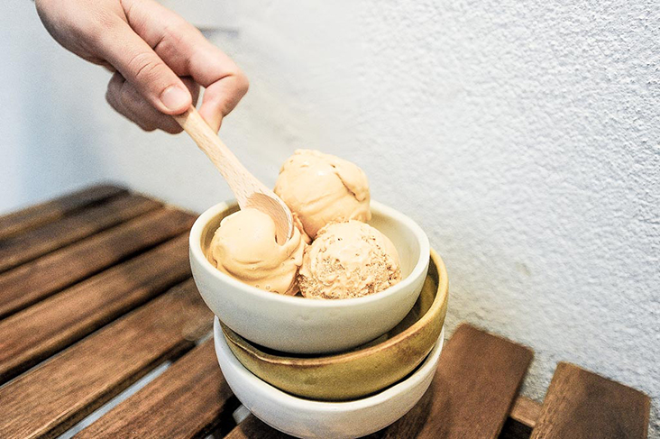 With natural ingredients, the flavours for the ice cream are more subtle but good for you