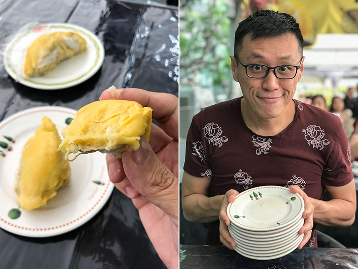 Golden manna... and sticky fingers (left). All gone! (right).