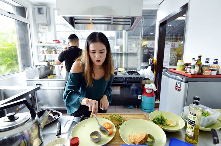 Fed up with her home being cluttered with sausage making equipment, they opened this cafe-cum-kitchen in Ampang.