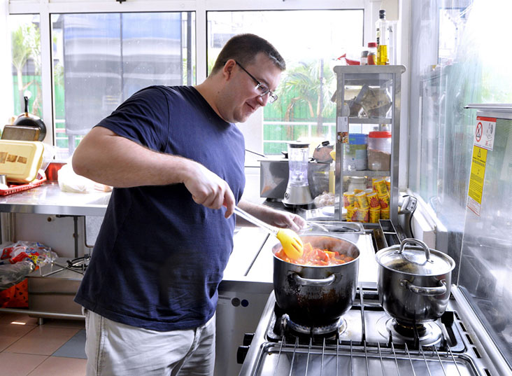 In his early days, Matthew learned to cook when he worked at a restaurant in England.