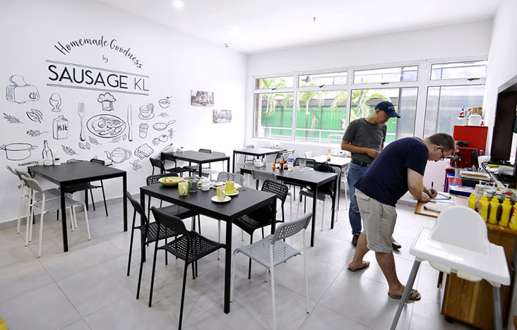 The simple set-up at Sausage KL.