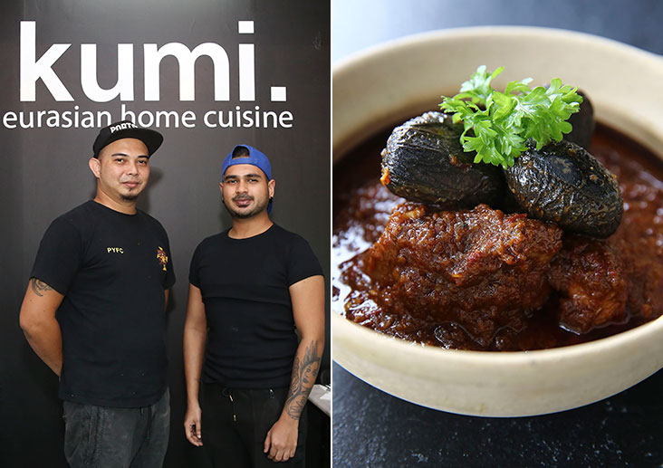 Kumi. is run by Eurasian cousins, Rueben Moissinac (left) and Ammos Stevenson. Keluak chicken curry is a rarely found dish in the Klang Valley since it’s so tedious but you can find it from Thursday to Saturday at kumi.