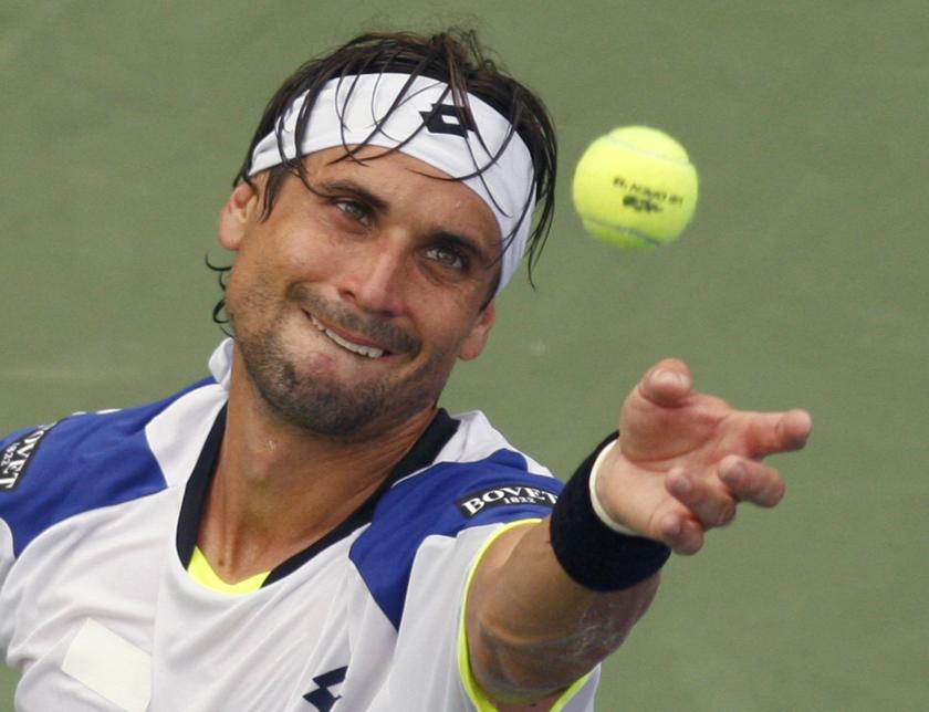 David Ferrer of Spain serves to Janko Tipsarevic of Serbia at the US Open tennis championships in New York September 2, 2013. u00e2u20acu201c Reuters pic