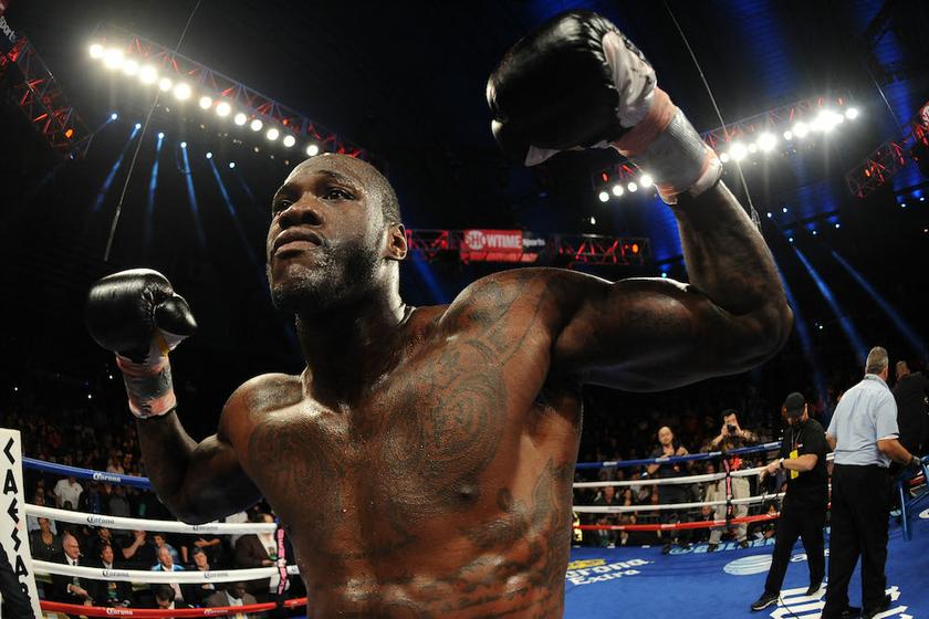 Deontay Wilder celebrates after knocking out Nicolai Firtha (not pictured) during their WBA Continental Americas Heavyweight title bout at Boardwalk Hall in Atlantic City, New Jersey October 26, 2013. u00e2u20acu201d Reuters pic