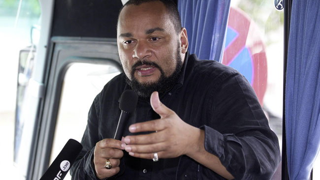 In the past month, Dieudonne's controversial act has set him at odds with the French interior minister himself. u00e2u20acu201d AFP pic