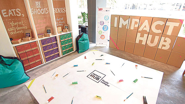 One of the places to pick up Eats, Shoots & Roots seed boxes is located at Impact Hub KL, D7 Sentral