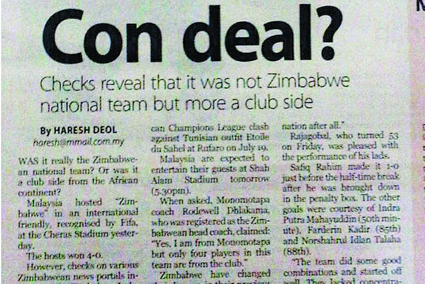 The Malay Mail report on July 13, 2009.